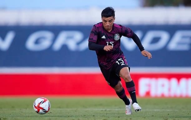 Carlos Uriel Antuna of Mexico in action during a International Friendly Match between Mexico and Saudi Arabia on June 08, 2021 in Marbella, Spain.