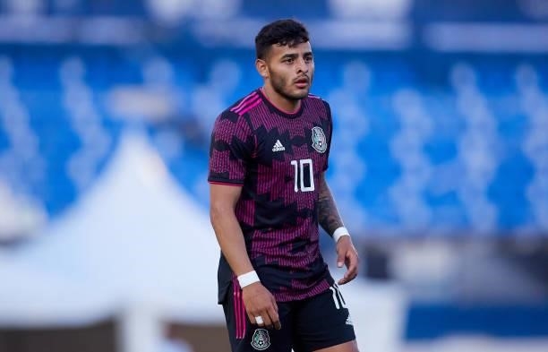 Ernesto Alexis Vega of Mexico looks on during a International Friendly Match between Mexico and Saudi Arabia on June 08, 2021 in Marbella, Spain.