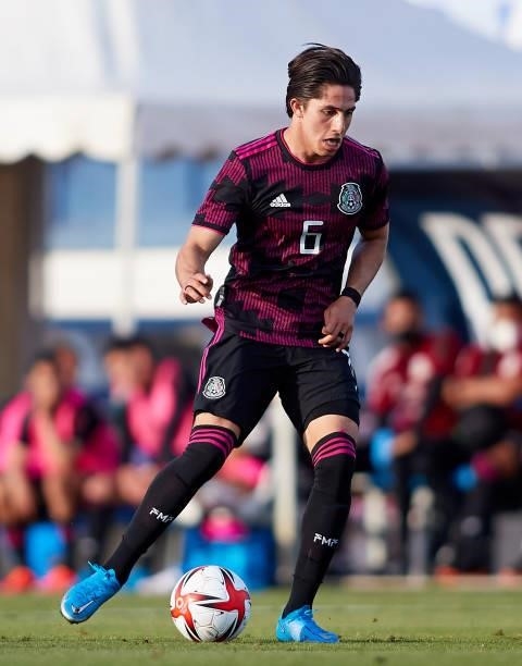 Alan Cervantes of Mexico in action during a International Friendly Match between Mexico and Saudi Arabia on June 08, 2021 in Marbella, Spain.