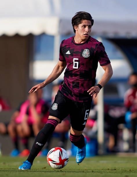 Alan Cervantes of Mexico in action during a International Friendly Match between Mexico and Saudi Arabia on June 08, 2021 in Marbella, Spain.