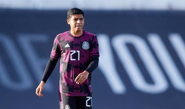 Victor Andres Guzman of Mexico looks on during a International Friendly Match between Mexico and Saudi Arabia on June 08, 2021 in Marbella, Spain.