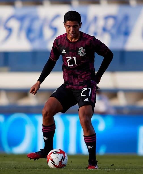 Victor Andres Guzman of Mexico in action during a International Friendly Match between Mexico and Saudi Arabia on June 08, 2021 in Marbella, Spain.