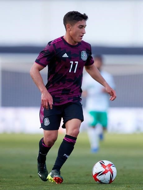 Roberto Carlos Alvarado Hernandez of Mexico in action during a International Friendly Match between Mexico and Saudi Arabia on June 08, 2021 in...