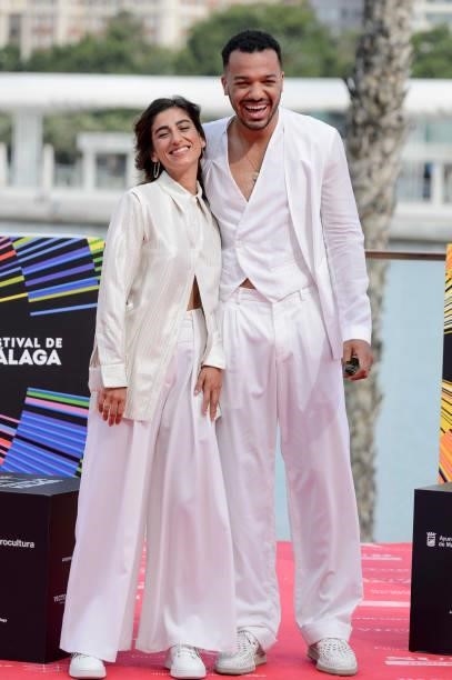 Carolina Yuste and Sergio Momo attend 'Sevillanas Brooklyn' photocall during 24th Malaga Spanish Film Festival on June 09, 2021 in Malaga, Spain.
