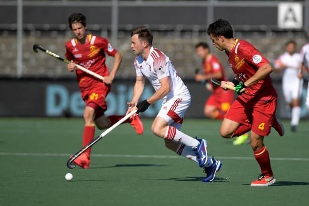 David Condon of England during the Euro Hockey Championships match between Spanje and Engeland at Wagener Stadion on June 8, 2021 in Amstelveen,...
