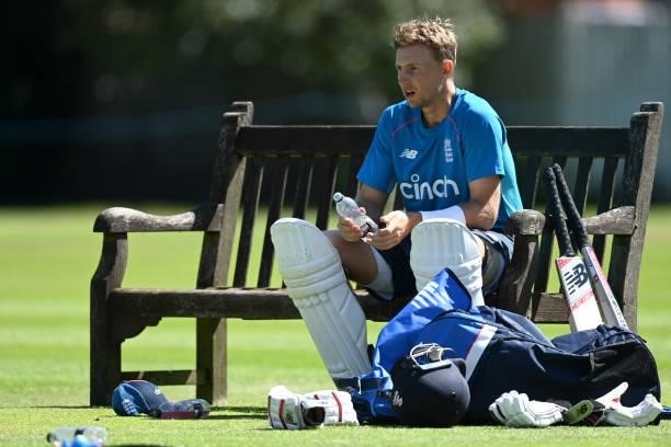 England captain Joe Root during a nets session at Edgbaston on June 09, 2021 in Birmingham, England.