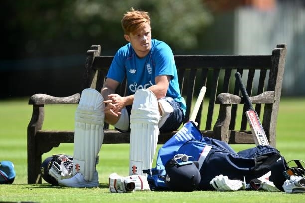 Ollie Pope of England during a nets session at Edgbaston on June 09, 2021 in Birmingham, England.