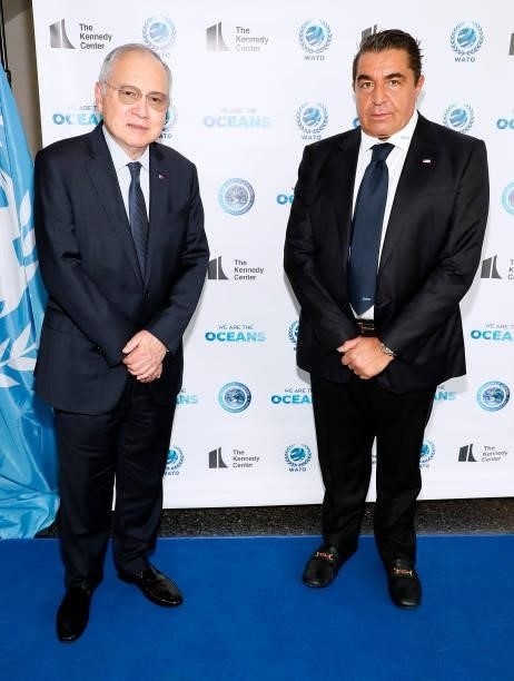 Philippine Ambassador Jose Manuel Romualdez and Ambassador Paolo Zampolli attend the We Are The Oceans - The World Oceans Day event at The Reach at...