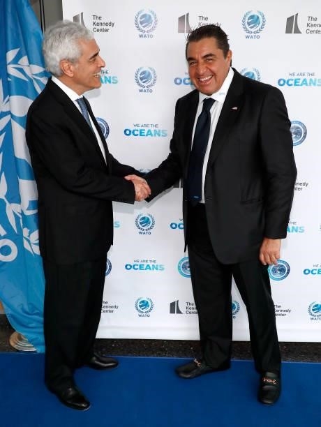 Ambassador of Portugal Domingos Fezas Vital and Ambassador Paolo Zampolli attend the We Are The Oceans - The World Oceans Day event at The Reach at...