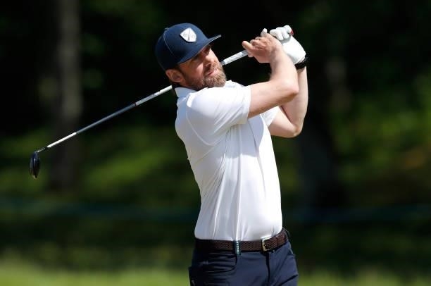 Swedish former professional ice hockey forward, Henrik Zetterberg plays in the pro-am ahead of the Scandinavian Mixed Hosted by Henrik and Annika at...