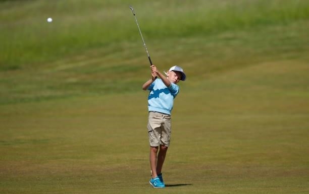 Will McGee son of Annika Sorenstam of Sweden plays in the pro-am ahead of the Scandinavian Mixed Hosted by Henrik and Annika at Vallda Golf & Country...