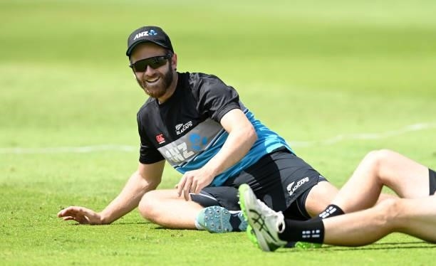 Kane Williamson of New Zealand during a nets session at Edgbaston on June 09, 2021 in Birmingham, England.