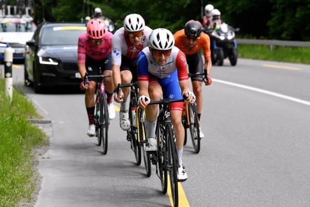 Benjamin Thomas of France and Team Groupama - FDJ leads the Breakaway in the Breakaway during the 84th Tour de Suisse 2021, Stage 4 a 171km stage...