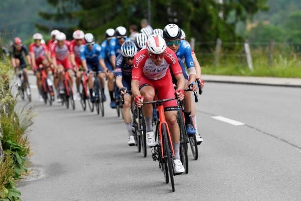 Szymon Sajnok of Poland and Team Cofidis leads The Peloton during the 84th Tour de Suisse 2021, Stage 4 a 171km stage from St. Urban to Gstaad 1004m...