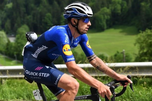Mattia Cattaneo of Italy and Team Deceuninck - Quick-Step during the 84th Tour de Suisse 2021, Stage 4 a 171km stage from St. Urban to Gstaad 1004m /...