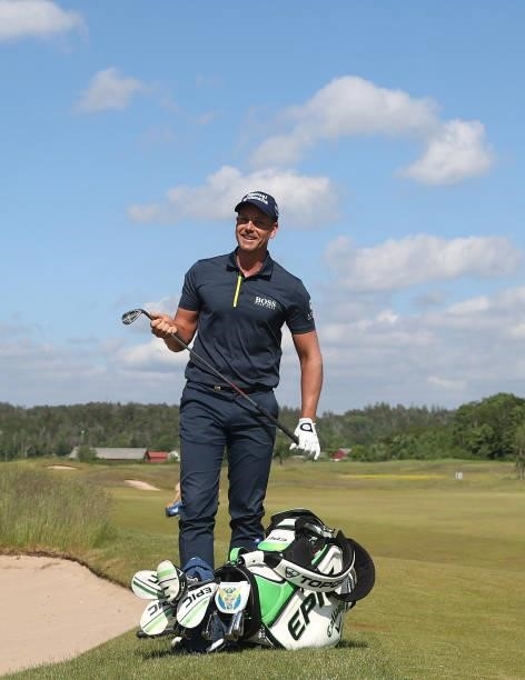 Henrik Stenson of Sweden plays in the pro am ahead of the Scandinavian Mixed Hosted by Henrik and Annika at Vallda Golf & Country Club on June 09,...
