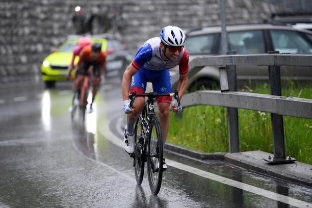 Benjamin Thomas of France and Team Groupama - FDJ in the Breakaway during the 84th Tour de Suisse 2021, Stage 4 a 171km stage from St. Urban to...