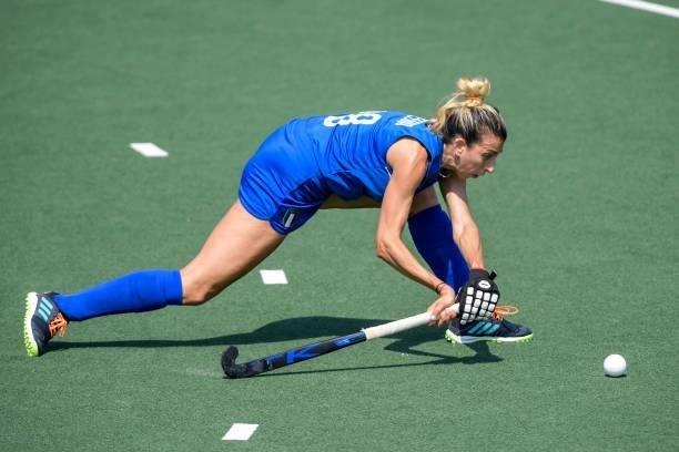 Ivanna Pessina of Italy during the Euro Hockey Championships match between Germany and Italy at Wagener Stadion on June 9, 2021 in Amstelveen,...