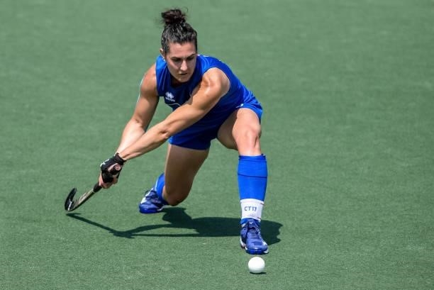 Chiara Tiddi of Italy during the Euro Hockey Championships match between Germany and Italy at Wagener Stadion on June 9, 2021 in Amstelveen,...