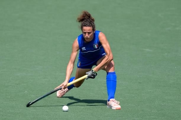 Sara Puglisi of Italy during the Euro Hockey Championships match between Germany and Italy at Wagener Stadion on June 9, 2021 in Amstelveen,...