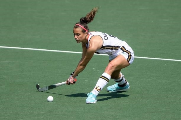 Selin Oruz of Germany during the Euro Hockey Championships match between Germany and Italy at Wagener Stadion on June 9, 2021 in Amstelveen,...