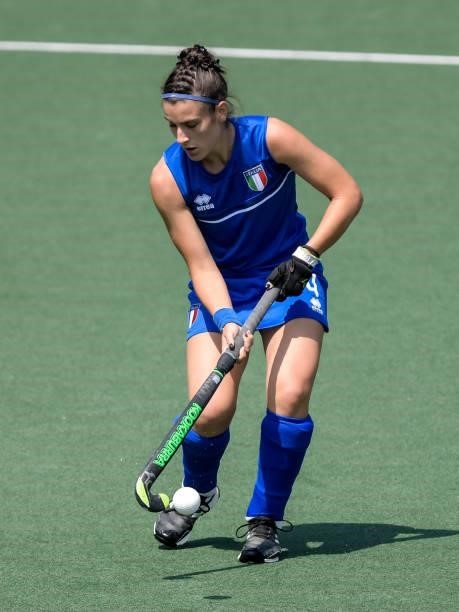 Ilaria Sarnari of Italy during the Euro Hockey Championships match between Germany and Italy at Wagener Stadion on June 9, 2021 in Amstelveen,...