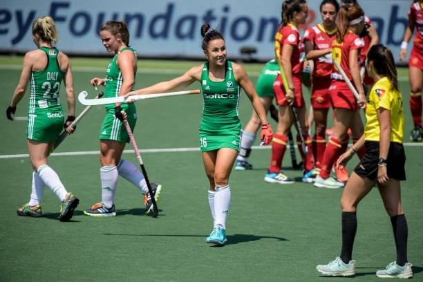 Anna O'Flanagan of Ireland during the Euro Hockey Championships match between Ireland and Spain at Wagener Stadion on June 9, 2021 in Amstelveen,...