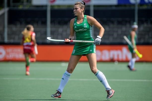 Deirdre Duke of Ireland during the Euro Hockey Championships match between Ireland and Spain at Wagener Stadion on June 9, 2021 in Amstelveen,...