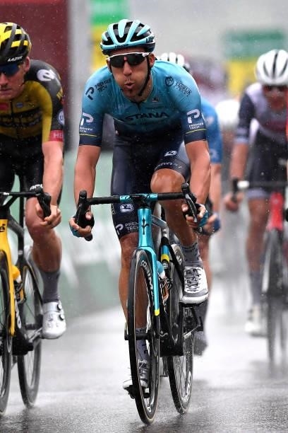 Omar Fraile Matarranz of Spain and Team Astana – Premier Tech at arrival during the 84th Tour de Suisse 2021, Stage 4 a 171km stage from St. Urban to...