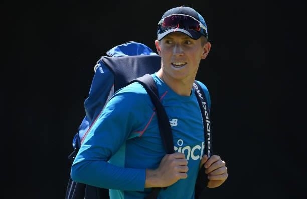 Zac Crawley of England looks on after a training session before the second LV= Test between England and New Zealand at Edgbaston on June 09, 2021 in...