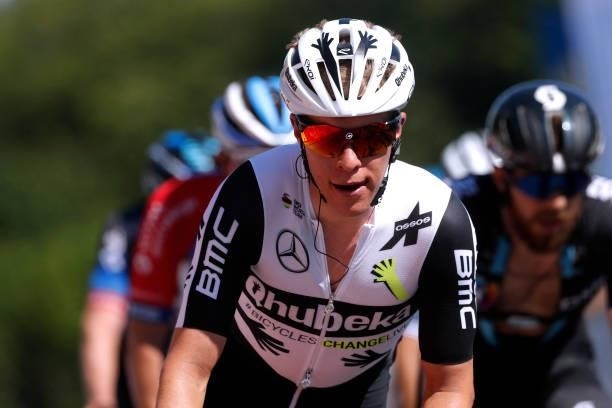 Lasse Norman Hansen of Denmark and Team Qhubeka Assos at arrival during the 90th Baloise Belgium Tour 2021, Stage 1 a 175,3km stage from Beveren to...