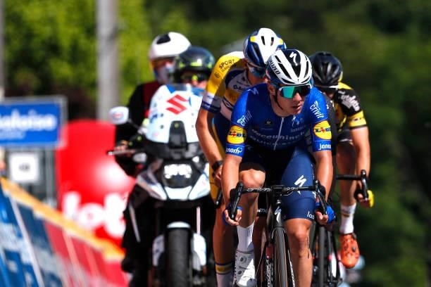 Remco Evenepoel of Belgium and Team Deceuninck - Quick-Step 2nd place at arrival during the 90th Baloise Belgium Tour 2021, Stage 1 a 175,3km stage...