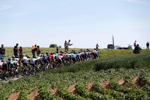 The peloton during the 90th Baloise Belgium Tour 2021, Stage 1 a 175,3km stage from Beveren to Maarkedal / Public / Fans / Landscape /...