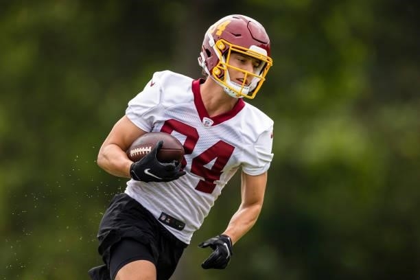 Dax Milne of the Washington Football Team in action during mandatory minicamp at Inova Sports Performance Center on June 9, 2021 in Ashburn, Virginia.