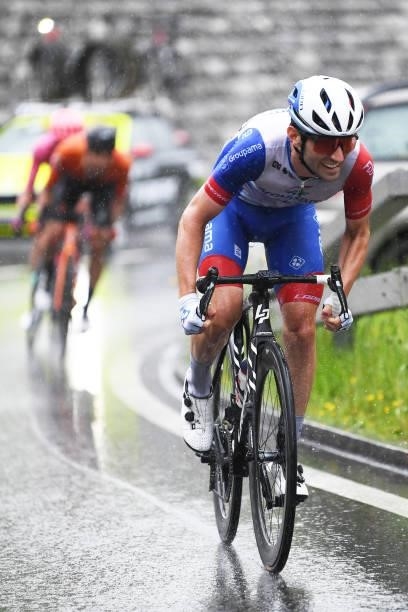 Benjamin Thomas of France and Team Groupama - FDJ in breakaway during the 84th Tour de Suisse 2021, Stage 4 a 171km stage from St. Urban to Gstaad...