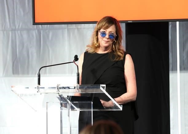Jane Rosenthal speaks during the Tribeca Festival Welcome Lunch during the 2021 Tribeca Festival at Pier 76 on June 09, 2021 in New York City.