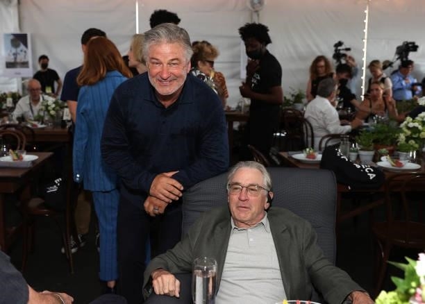 Alec Baldwin and Robert De Niro attend the Tribeca Festival Welcome Lunch during the 2021 Tribeca Festival at Pier 76 on June 09, 2021 in New York...