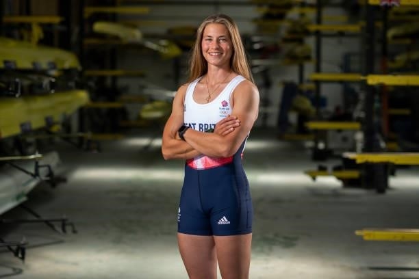 Madeleine Arlett of Great Britain poses for a photo to mark the official announcement of the rowing team selected to Team GB for the Tokyo 2020...