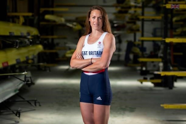 Karen Bennett of Great Britain poses for a photo to mark the official announcement of the rowing team selected to Team GB for the Tokyo 2020 Olympic...