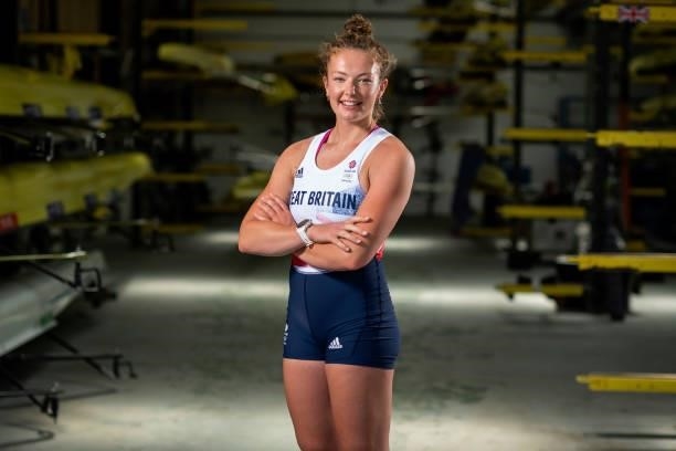 Lucy Glover of Great Britain poses for a photo to mark the official announcement of the rowing team selected to Team GB for the Tokyo 2020 Olympic...