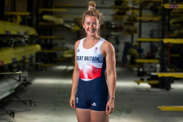 Charlotte Hodgkins-Byrne of Great Britain poses for a photo to mark the official announcement of the rowing team selected to Team GB for the Tokyo...