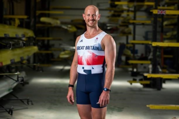 Matthew Rossiter of Great Britain poses for a photo to mark the official announcement of the rowing team selected to Team GB for the Tokyo 2020...