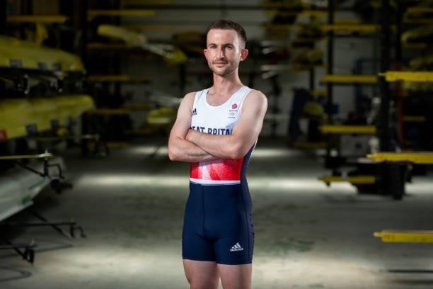 Henry Fieldman of Great Britain poses for a photo to mark the official announcement of the rowing team selected to Team GB for the Tokyo 2020 Olympic...