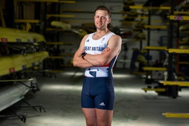 Jacob Dawson of Great Britain poses for a photo to mark the official announcement of the rowing team selected to Team GB for the Tokyo 2020 Olympic...
