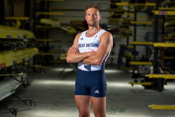 Thomas Ford of Great Britain poses for a photo to mark the official announcement of the rowing team selected to Team GB for the Tokyo 2020 Olympic...
