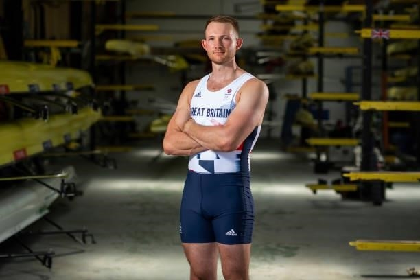 James Rudkin of Great Britain poses for a photo to mark the official announcement of the rowing team selected to Team GB for the Tokyo 2020 Olympic...