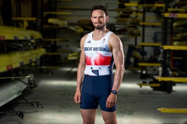 Joshua Bugajski of Great Britain poses for a photo to mark the official announcement of the rowing team selected to Team GB for the Tokyo 2020...
