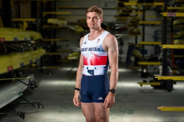 Thomas George of Great Britain poses for a photo to mark the official announcement of the rowing team selected to Team GB for the Tokyo 2020 Olympic...