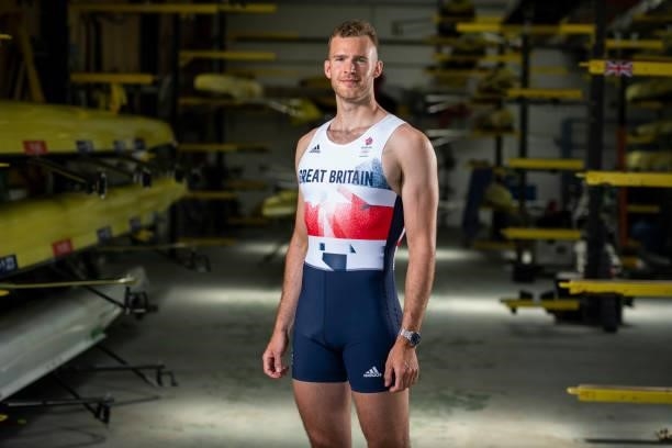 Charles Elwes of Great Britain poses for a photo to mark the official announcement of the rowing team selected to Team GB for the Tokyo 2020 Olympic...