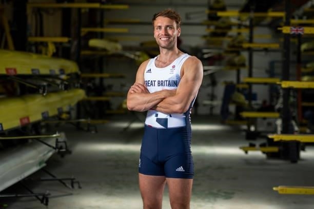 Oliver Wynne-Griffith of Great Britain poses for a photo to mark the official announcement of the rowing team selected to Team GB for the Tokyo 2020...